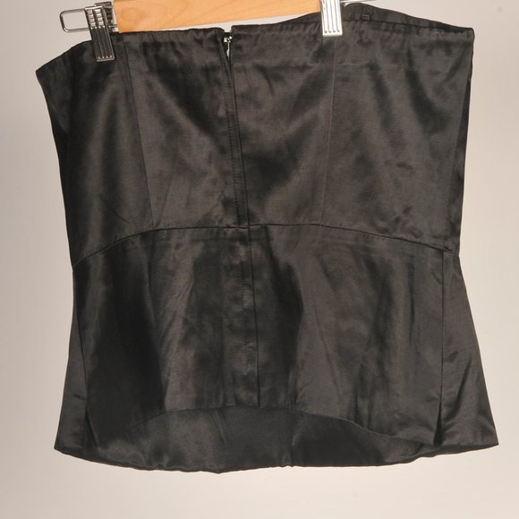 White House Black Market, Bustier, Black with White Floral Embroidered - Picture 3 of 4